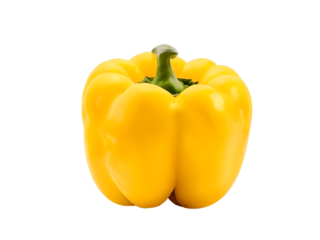 yellow bell pepper isolated on transparent background 