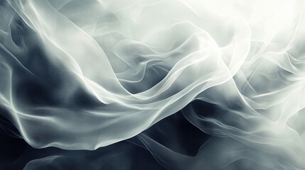 Obraz premium Ethereal white smoke abstract flowing shapes