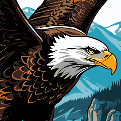 flying eagle vector art for graphic design needs