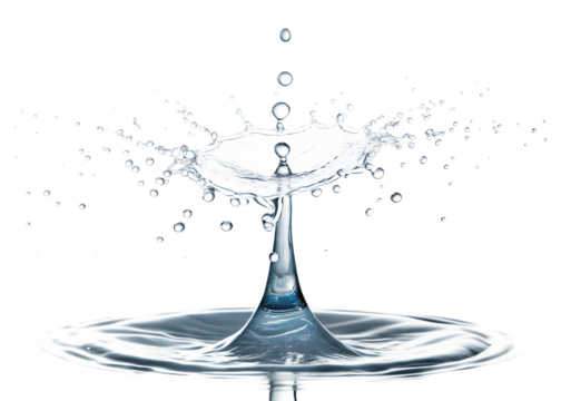 Water Splash Art – Isolated on White Background. Transparent PNG. AI Generated