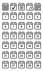 Calendar vector icons. Set of calendar symbols
Time management and Schedule icon for upcoming event, meeting, date searching , Calendar icons set. Calendar icon. Calendar vector icon. Deadline. Date.
