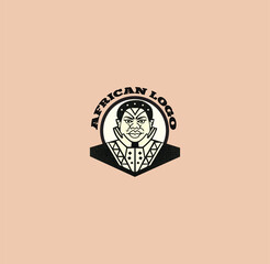 Unique African logo featuring a tribal chief. Perfect for branding businesses, cultural projects, and heritage-themed designs.