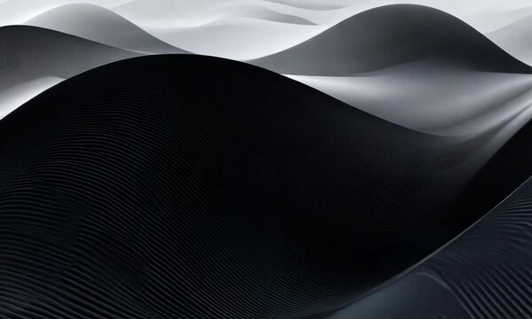 Futuristic Black Abstract Flowing Wave Background