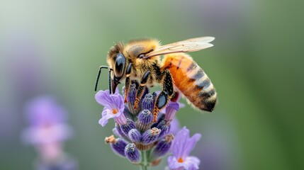 Honeybee on Lavender Blossom (1)