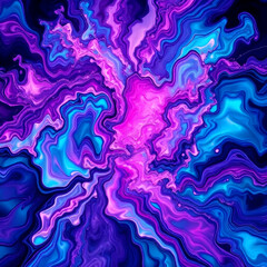 Obraz premium Surreal Liquid Metal and Neon Ink Explosion – Abstract Sci-Fi Fluid Art