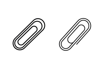 Simple Line Drawings of Paper Clips Open and Closed