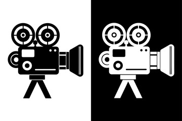 Minimalist Film Camera Silhouette Icon Crisp Vector Graphic.