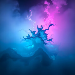 Fototapeta premium Surreal Liquid Metal and Neon Ink Explosion – Abstract Sci-Fi Fluid Art