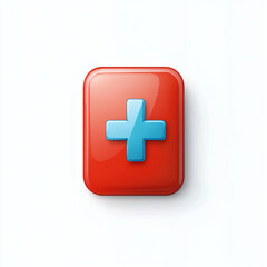 Fototapeta premium Emergency Phone Symbol Icon in Bold Red and Blue Design 