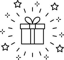 Gift icon with sparkle burst.