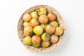 Tomato is an annual plant of the nightshade family. It grows to a height of 1 to 1.5 meters and has opposite, pinnately compound leaves.