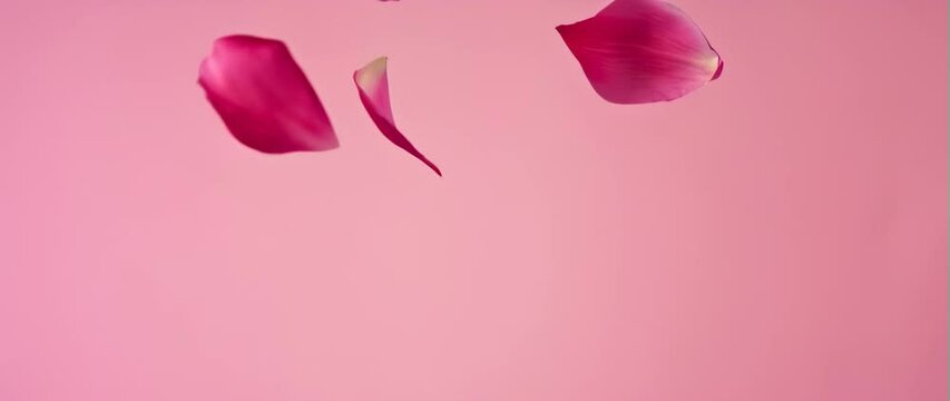 Anamorphic video of Pink peony petals flying in the air, Great for international women's day celebrations Around the World