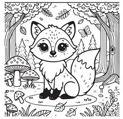 cute fox illustration