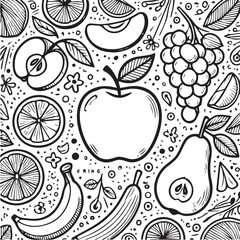 seamless pattern with fruits