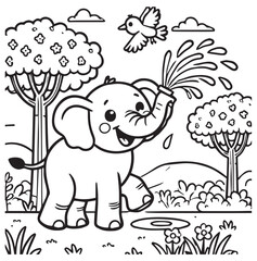 cute elephant illustration