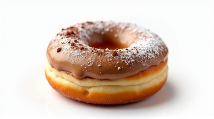 Delicious Powdered Donut Revealing Smooth Coffee Cream Cocoa Topping