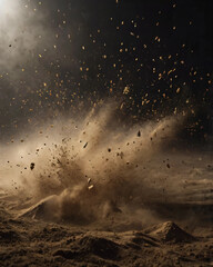 The sand dunes stretch endlessly, creating a vast desert landscape.