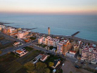 Faro de la Playa de Nules en Castellon, Comunidad Valenciana © Fotos ZonaFreeDrone