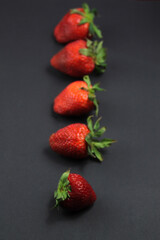 strawberries on a wooden table