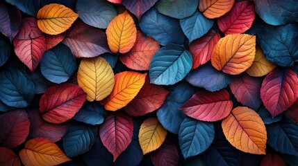 Fototapeta premium Colorful autumn leaves background for seasonal designs