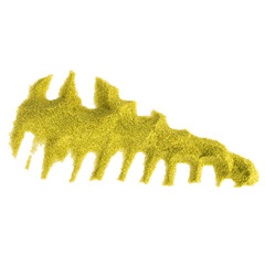 Green tea powder pile isolated on white background