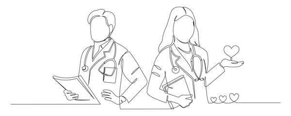doctor continuous line vector 5