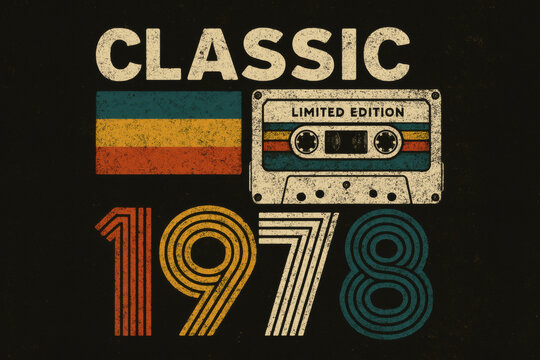 Vintage 1978 cassette tape with classic retro style