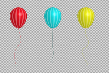 Obraz premium Colorful balloons with color bokeh festive happy day concept template, holiday background illustration.