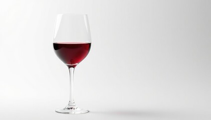 Single glass of red wine on pure white backdrop Simple, elegant , object, alcohol drink, clean