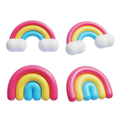 Fototapeta premium cute rainbow 3D icon graphic