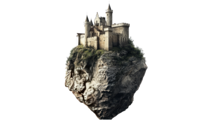 Old tower castle isolated 