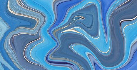 Abstract Art swirl wall texture blue turquoise toned with gold