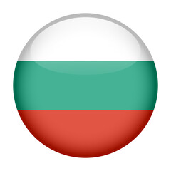 Obraz premium flag of Bulgaria, button round glossy icon