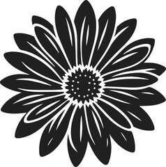 Fototapeta premium Elegant black Minimalist drawing of flowers with leaves, flower silhouette vector illustration