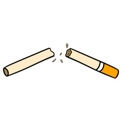 broken cigarette illustration hand drawn isolated vector	
