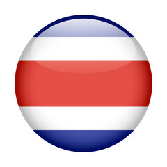 flag of Costa Rica, button round glossy icon