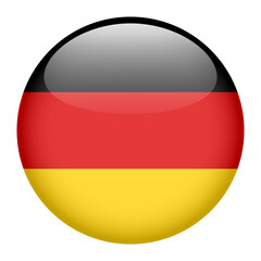 flag of Germany, button round glossy icon