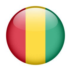 Fototapeta premium flag of Guinea, button round glossy icon