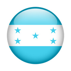 flag of Honduras, button round glossy icon