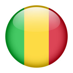 Fototapeta premium flag of Mali, button round glossy icon