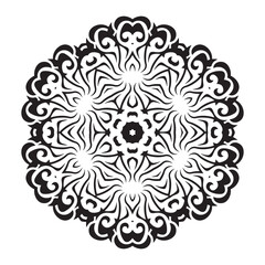 Elegant Black and White Mandala | Intricate Ornamental Symmetrical Pattern