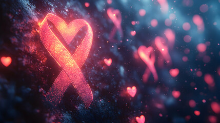 A pastel background with glowing floating ribbons, small heart symbols and minimal abstract shapes representing sibling bonds