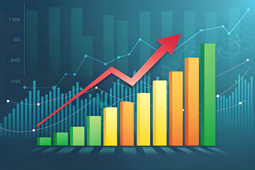 business graph with arrow