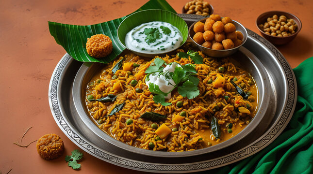 Karnataka's culinary delights with  bisi bele bath, crunchy kara boondi, Mysore Pak, South Indian dish 