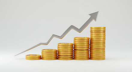 Financial Growth and Investment Success – Rising Gold Coin Stacks Representing Profit and Wealth."
"Economic Growth and Wealth Accumulation – A Visual Representation of Financial Prosperity."
