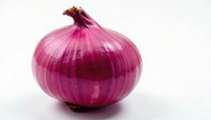 Close-up red onion, vivid hue against pure white, vibrant, close up
