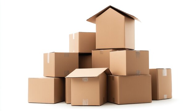 Stacking Cardboard Boxes: A Guide to Efficient Packing for Moving House, Organizing Storage, or Shipping Efficiently and Safely.