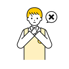 上半身のポーズ_シンプルな保育士の男性14