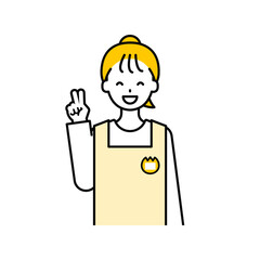 上半身のポーズ_シンプルな保育士の女性04