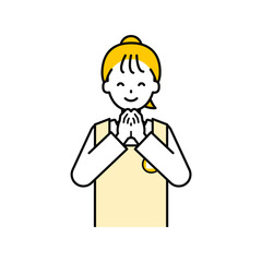 上半身のポーズ_シンプルな保育士の女性07